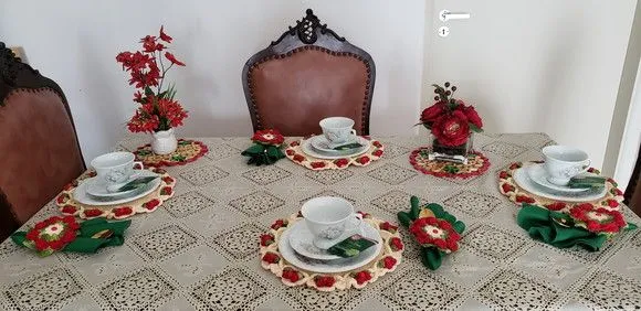 Sousplat em Crochê para Chá Motivo Framboesa - 12 Peças - foto 3