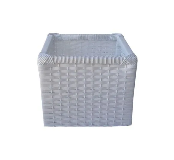 Kit C/ 2 Cestos Sint. Branco 56x56x24 e 1 Cesto 33x30x18 - artesanato de Mundo Urbano