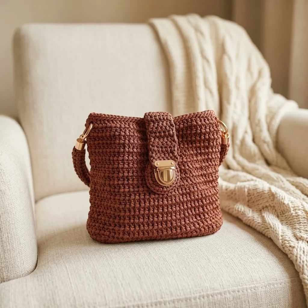 Bolsa tiracolo em croche fio nylon - foto 2