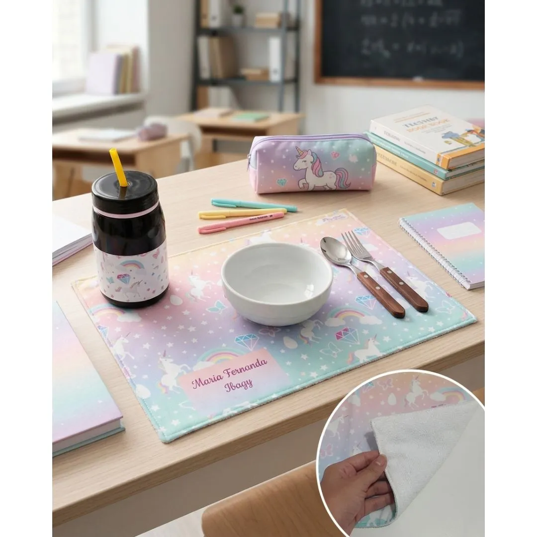 Lugar Americano Infantil Personalizado Atoalhado | Lanche Escolar - foto 2
