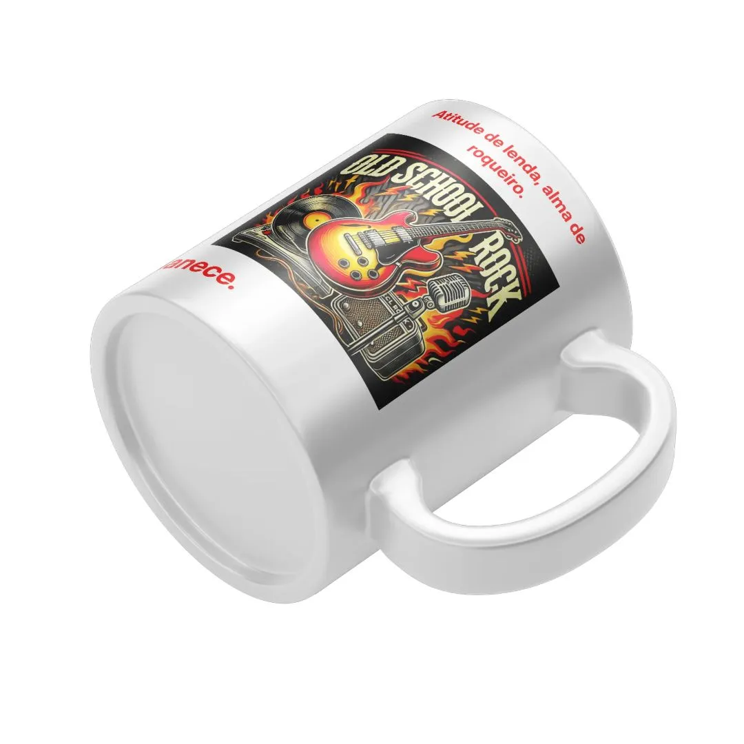 Caneca Rock Forever Guitarra e Vinil Vintage 325ml - foto 3