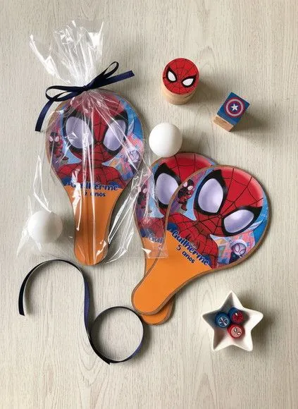 Raquete Ping Pong - Homem Aranha - artesanato feito à mão por Mi Papelaria Criativa