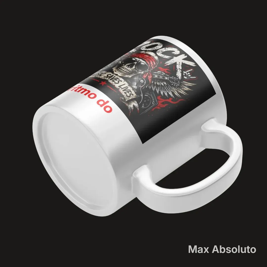 Caneca Caveira Rock com Guitarras 325ml - foto 2