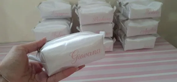 Necessaire Mini Box - Branco E Rosê - foto 5