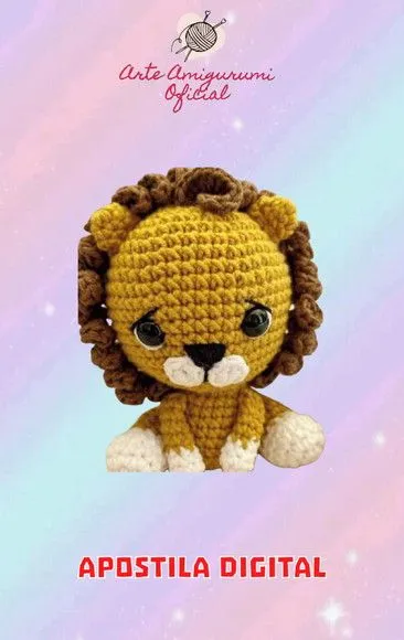 Receita Leão Safari Amigurumi - artesanato feito à mão por Arte Amigurumi Oficial