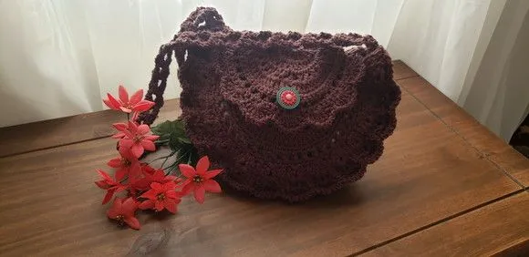Bolsa de Crochê em Estilo Boho "chic" Café - foto 5