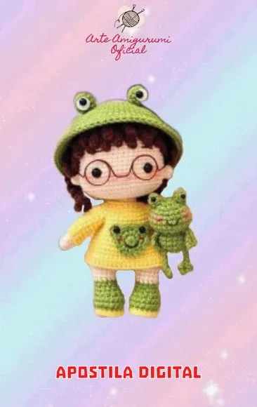 Receita Boneca Sapinho Amigurumi - artesanato feito à mão por Arte Amigurumi Oficial