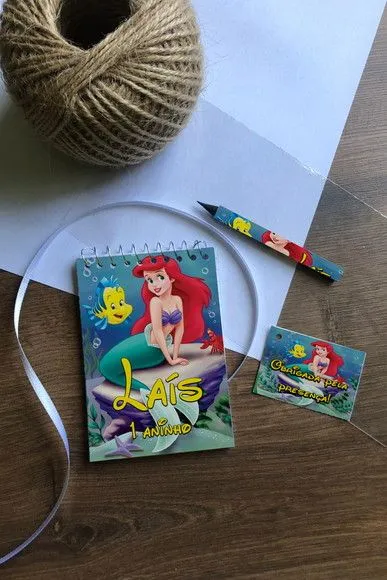 Bloquinho Pequena Sereia Personalizado - artesanato de Mi Papelaria Criativa