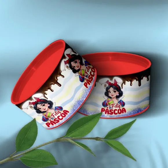 Tubo Lata - Branca de Neve Páscoa Personalizada - feito à mão por Mi Papelaria Criativa