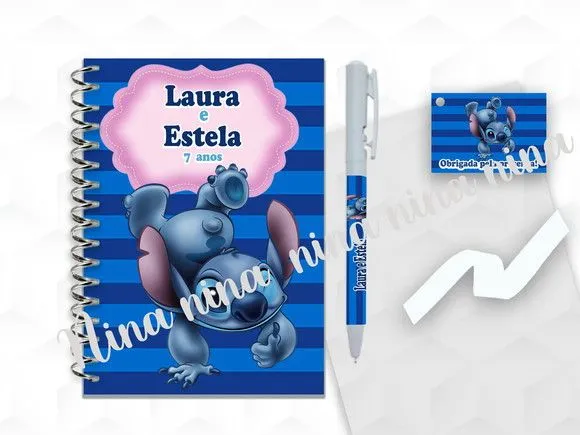 Bloquinho Grande com Caneta Stitch Personalizada - artesanato feito à mão por creativitybynina