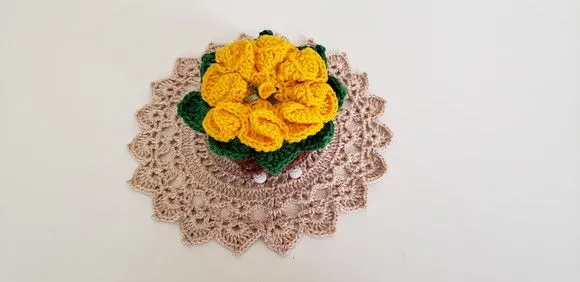 Sachê Porta Sabonete em Crochê Amarelo - foto 3