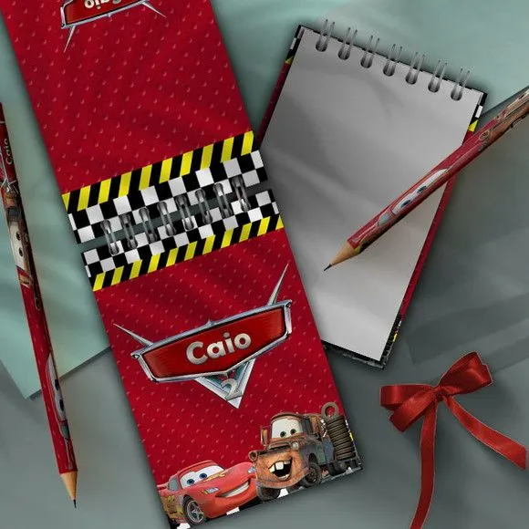 Bloco Anotações - Carros Disney Personalizado - artesanato feito à mão por Mi Papelaria Criativa