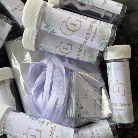 Bolha de Sabão Casamento Personalizada