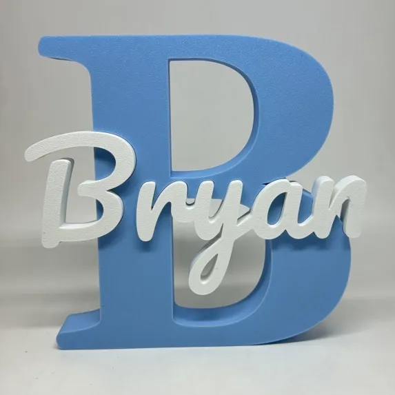 Letra Inicial Com Nome Personalizado Em 3D 15cm Decorativo Quarto De Bebe, Infantil,  Mesa e Maternidade - foto 2