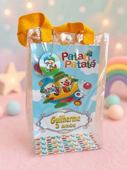 Sacola Transparente Patati Patata Personalizado - artesanato de Artmanha Lembrancinhas