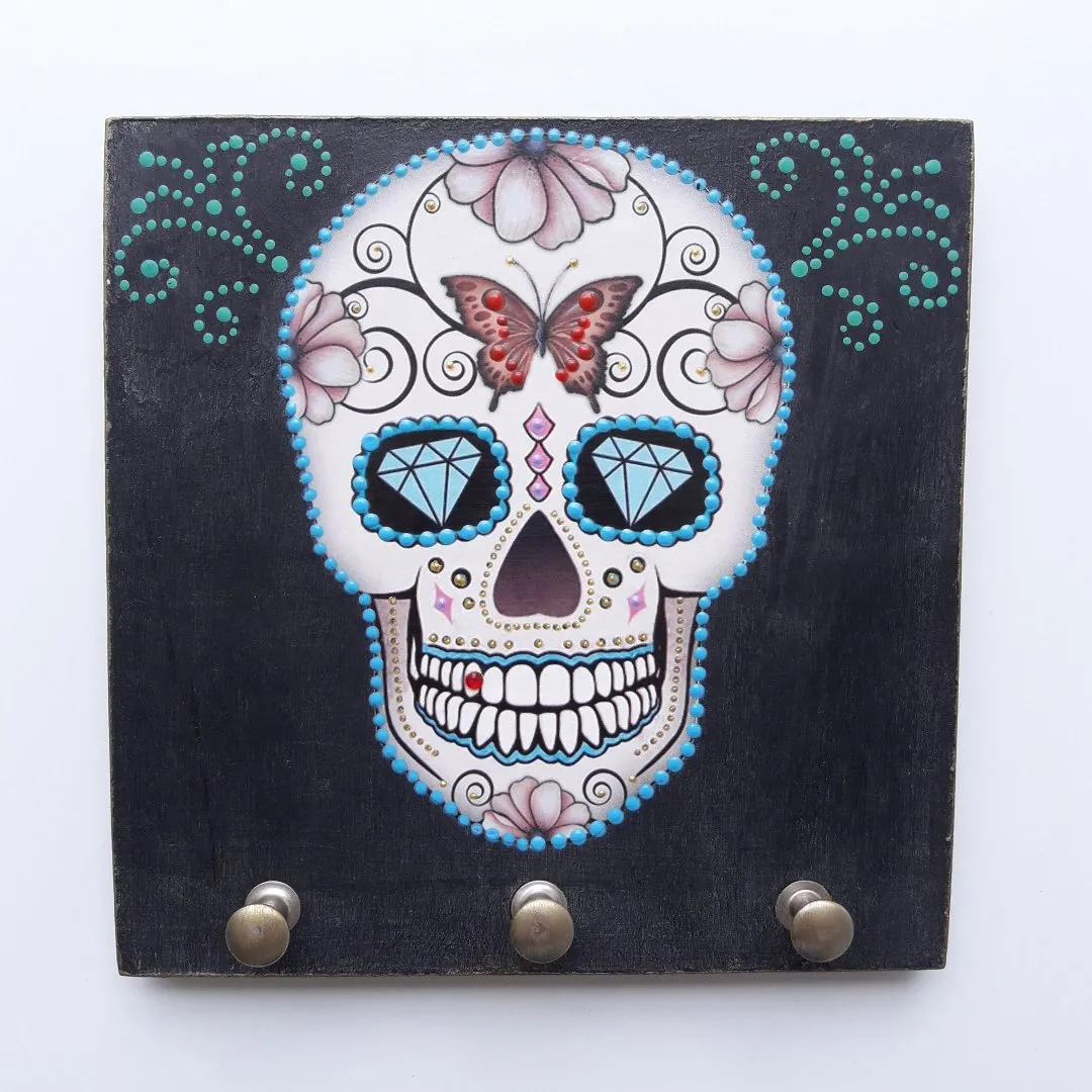 Porta Chave Caveira 4 - artesanato de Estudio Bananeira