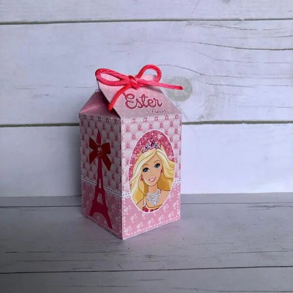 Mini Caixa Milk Barbie - artesanato de Fina Essência Papelaria Personalizada