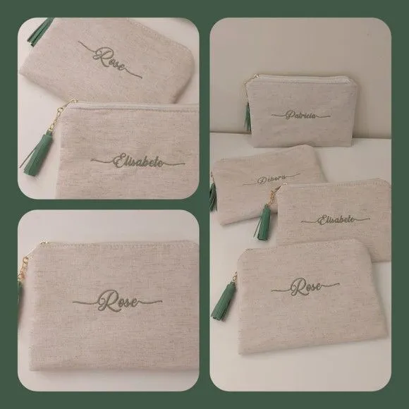 Necessaire Personalizada - Linho - feito à mão por Innovare Studio