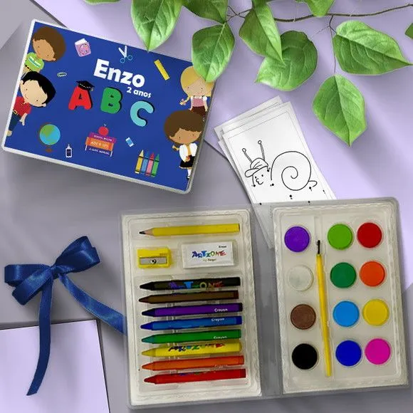 Estojo de Pintura 24pç - Abc Personalizado - artesanato feito à mão por Mi Papelaria Criativa