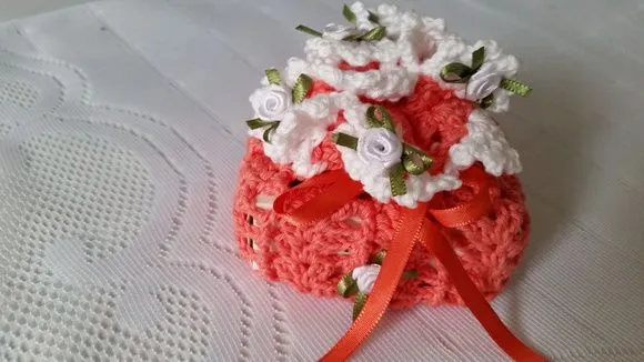 Sachê Porta Sabonete Gerânio com Branco - foto 3