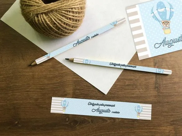 Lápis Baloeiro Personalizado - feito à mão por Mi Papelaria Criativa