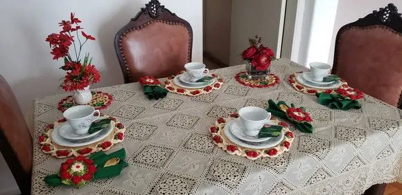 Sousplat em Crochê para Chá Motivo Framboesa - 12 Peças - foto 2