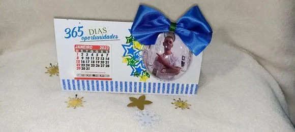 Calendário de Mesa com Bolinha e Foto Copa - foto 3