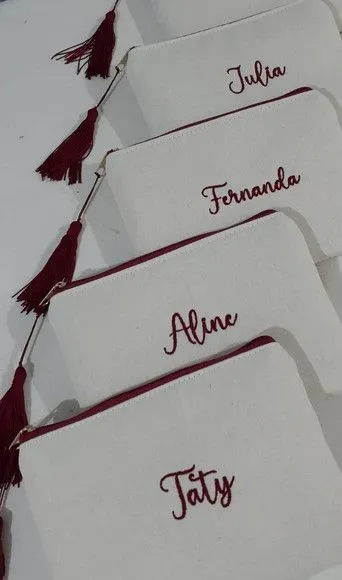 Necessaire Personalizada - Linho - artesanato feito à mão por Innovare Studio