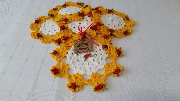 Kit Jogo de Porta Jarra Branco/sunflower - foto 2
