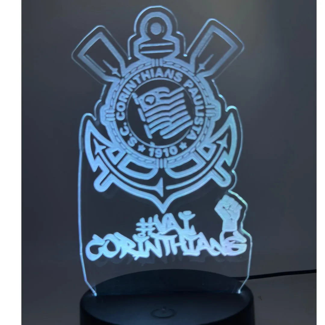 Luminária LED Corinthians com Iluminação Multicolorida - foto 7