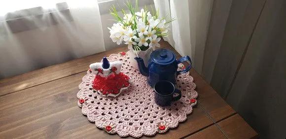 Mini Capa para Adoçante 75 ml Vestidinho Vermelho - foto 2