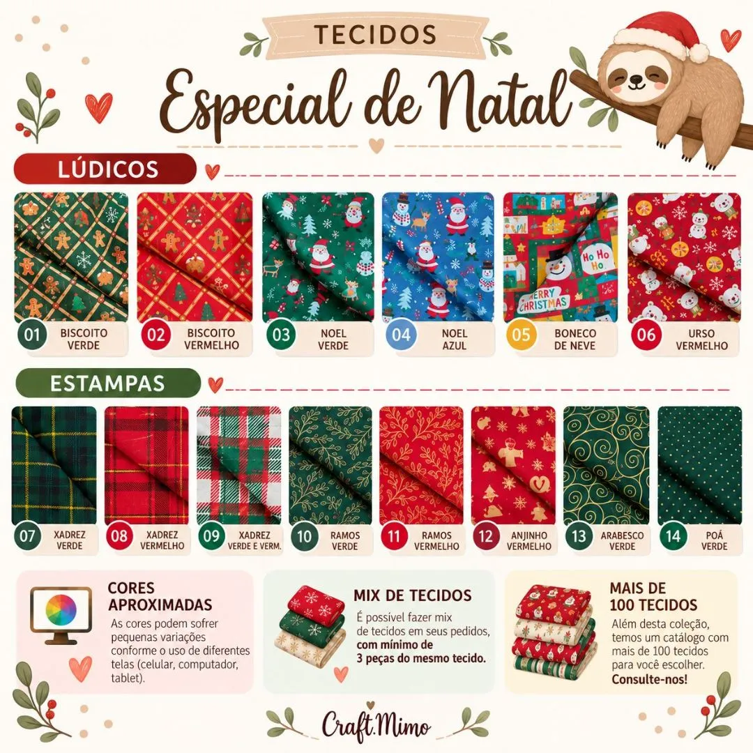 Cesto de Natal e Ocasiões - Lona e Tecido 100% Algodão - Lembrancinha e Brindes - foto 2