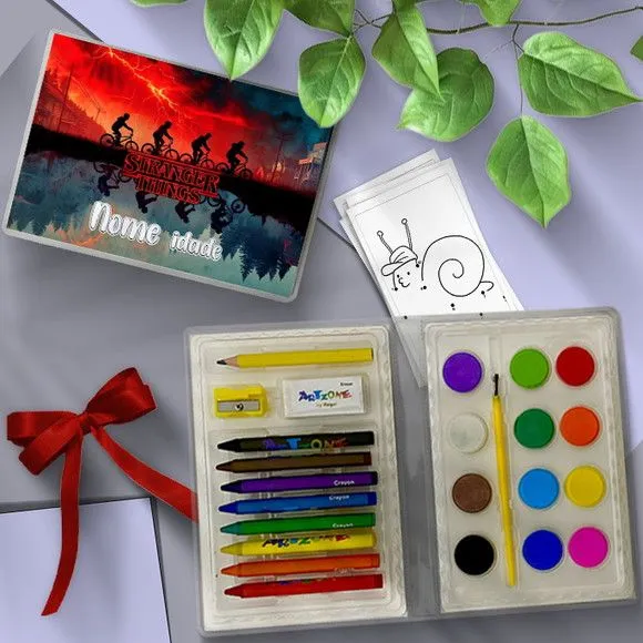 Estojo de Pintura - Stranger T Personalizado - artesanato feito à mão por Mi Papelaria Criativa
