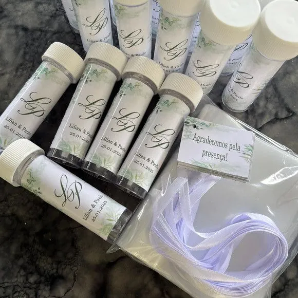 Bolha de Sabão Casamento Personalizada - feito à mão por Artmanha Lembrancinhas