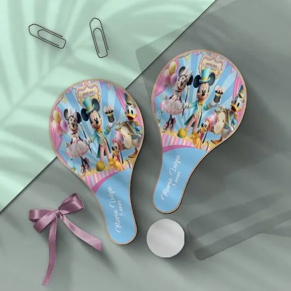 Raquete Ping Pong - Mickey Circo - feito à mão por Mi Papelaria Criativa