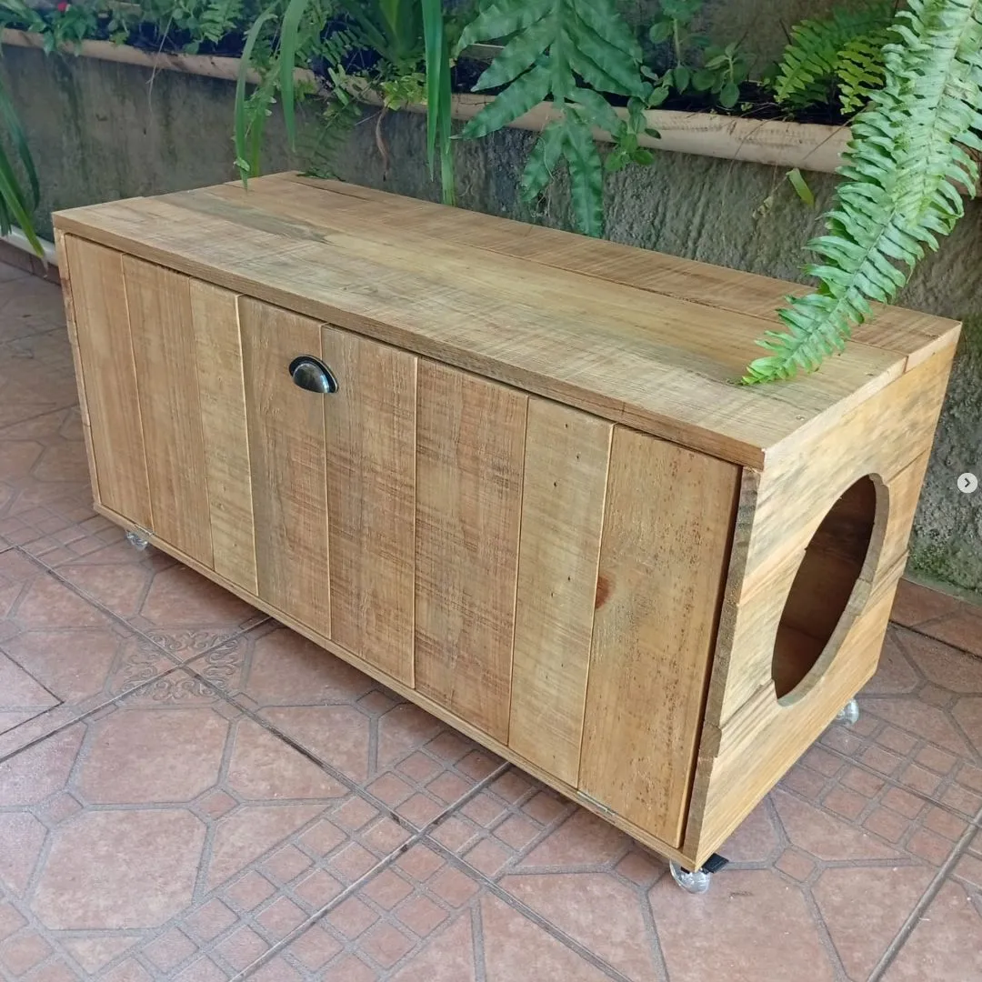 🐾 Banco Pet 12-23a (Banco Pet Duplo para Caixa de Areia com Rodízios) - foto 2