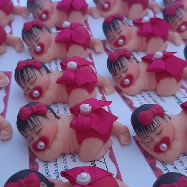 lembrancinha de maternidade menina fofinha biscuit kit c/20 - foto 3