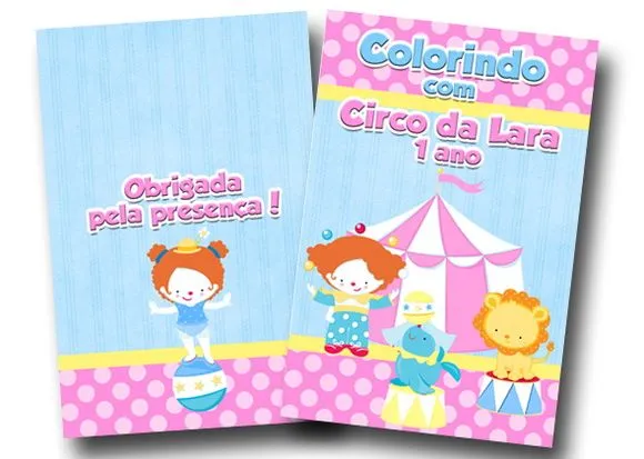 Revista de colorir circo menina 14x10
