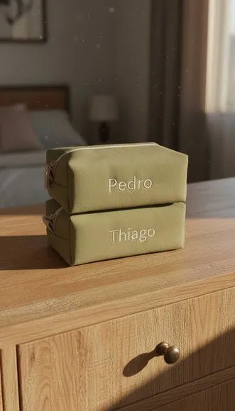 Necessaire Personalizada - Linho - artesanato feito à mão por Innovare Studio