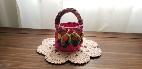 Capa de Crochê para Frutas - Magenta - foto 2
