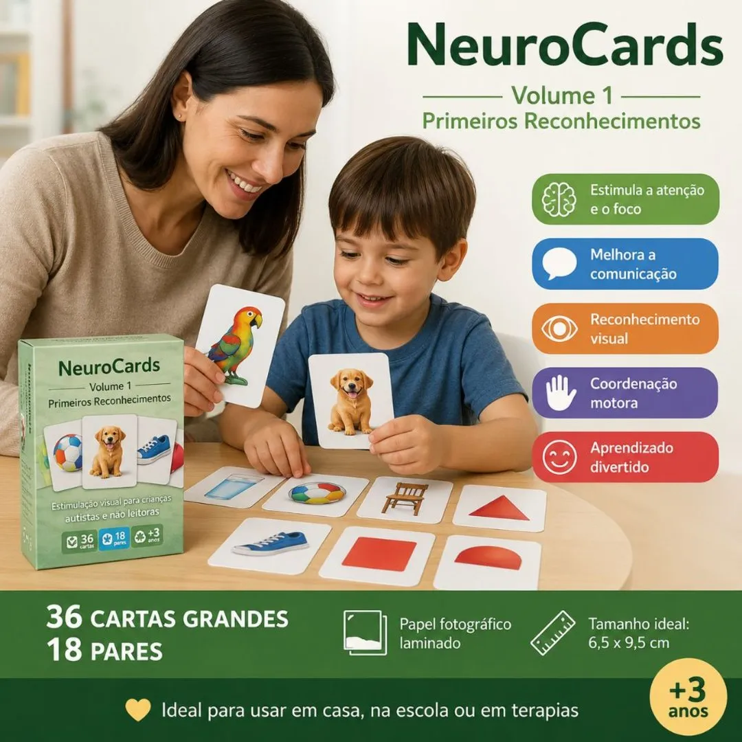 Jogo Educativo para Autismo Infantil 36 Cartas + 3 Anos JD Arte - foto 2