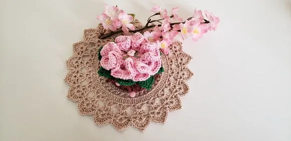 Sachê Porta Sabonete em Crochê Rosa Candy - foto 3