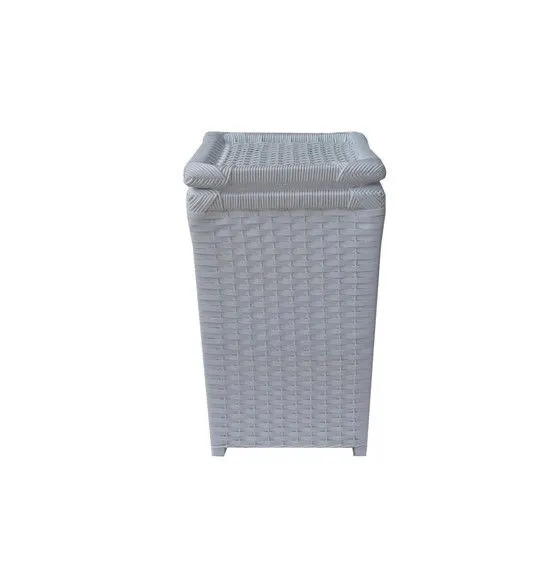 Kit c/ 1 Cesto Roupas 35x30x55 e 5 Caixas 40x24x25 Branco - artesanato de Mundo Urbano