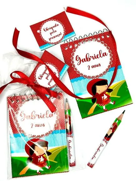 Bloquinho Chapeuzinho Vermelho Personalizado - artesanato feito à mão por Mi Papelaria Criativa