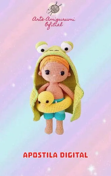Receita Boneco na Praia Amigurumi - feito à mão por Arte Amigurumi Oficial