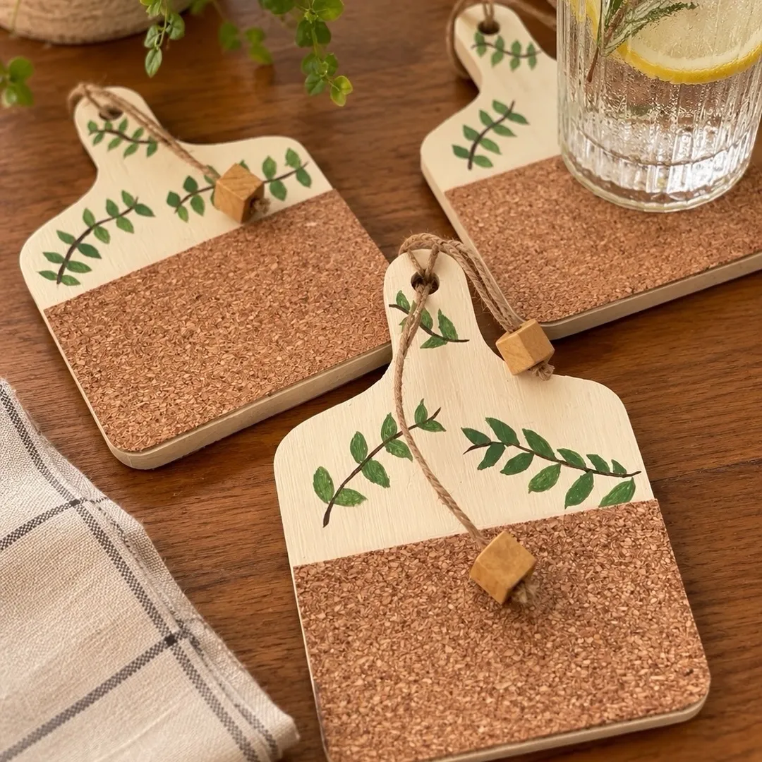 Porta copo rústico mini tábua (kit com 2 unidades) - artesanato feito à mão por Podentrar