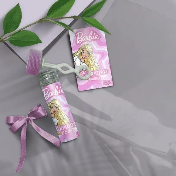 Bolha de Sabão - Barbie Personalizado - artesanato feito à mão por Mi Papelaria Criativa