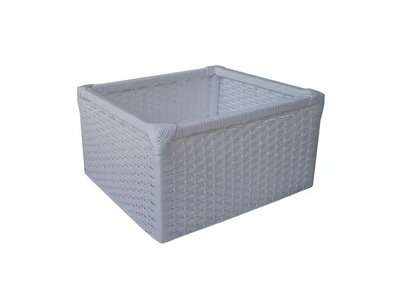 Cesto Sintético Branco 50x42x14 - artesanato de Mundo Urbano