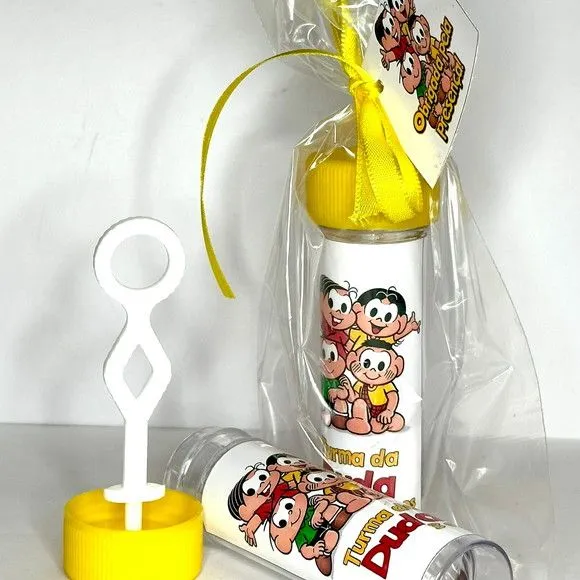 Bolinha de Sabão Turma da Mônica Personalizada - artesanato feito à mão por Mi Papelaria Criativa