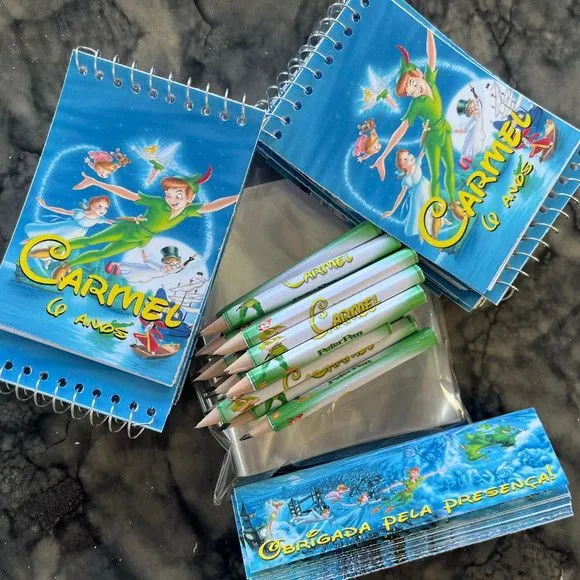 Bloquinho Peter Pan Personalizado - feito à mão por Artmanha Lembrancinhas